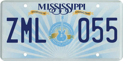 MS license plate ZML055
