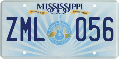 MS license plate ZML056