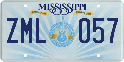 MS license plate ZML057