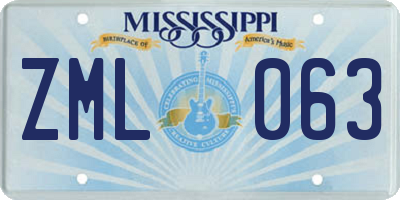 MS license plate ZML063