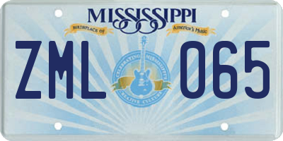 MS license plate ZML065