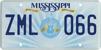 MS license plate ZML066