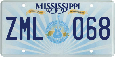 MS license plate ZML068