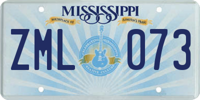 MS license plate ZML073