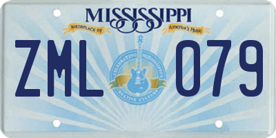 MS license plate ZML079