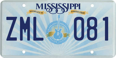 MS license plate ZML081