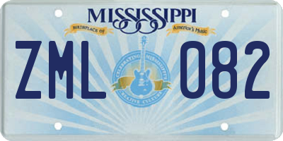 MS license plate ZML082