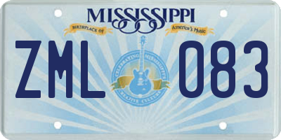 MS license plate ZML083