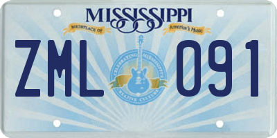 MS license plate ZML091