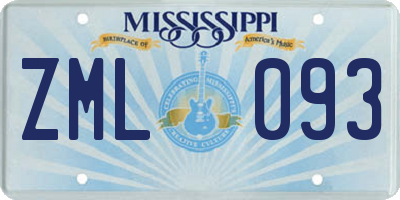 MS license plate ZML093