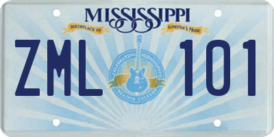MS license plate ZML101