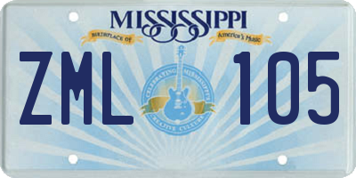 MS license plate ZML105