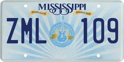 MS license plate ZML109