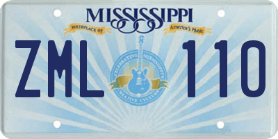 MS license plate ZML110