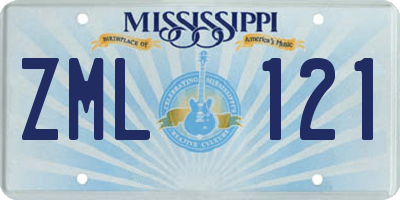 MS license plate ZML121