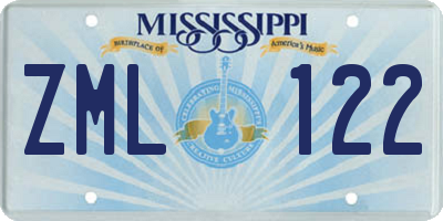 MS license plate ZML122