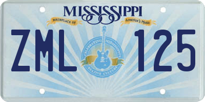 MS license plate ZML125