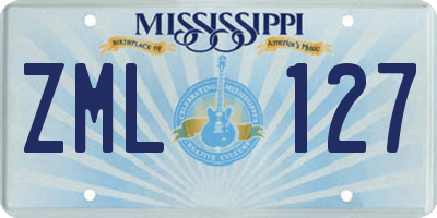 MS license plate ZML127