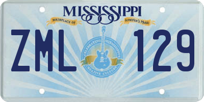 MS license plate ZML129