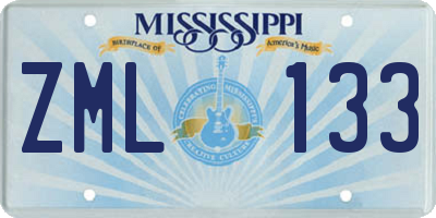 MS license plate ZML133