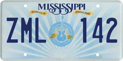 MS license plate ZML142