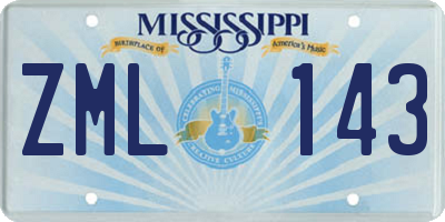 MS license plate ZML143