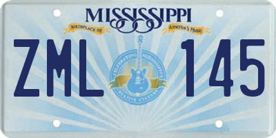 MS license plate ZML145