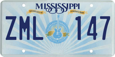 MS license plate ZML147