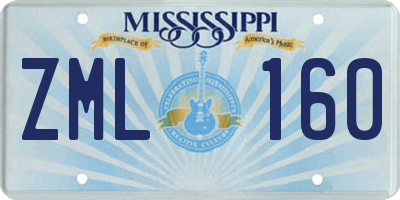 MS license plate ZML160
