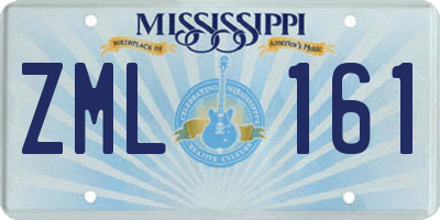 MS license plate ZML161