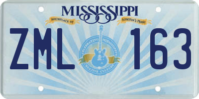 MS license plate ZML163