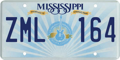 MS license plate ZML164