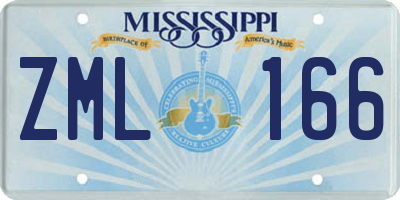 MS license plate ZML166
