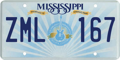 MS license plate ZML167