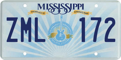 MS license plate ZML172