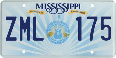 MS license plate ZML175