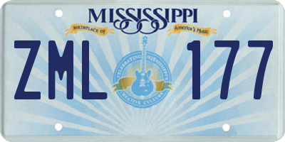 MS license plate ZML177