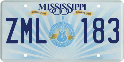 MS license plate ZML183