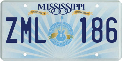 MS license plate ZML186