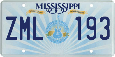MS license plate ZML193
