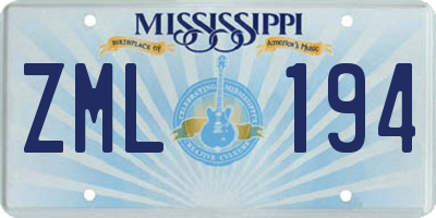 MS license plate ZML194