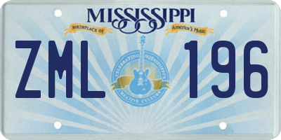MS license plate ZML196