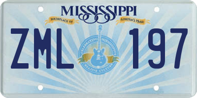 MS license plate ZML197