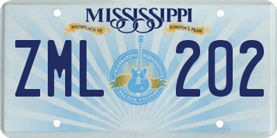 MS license plate ZML202