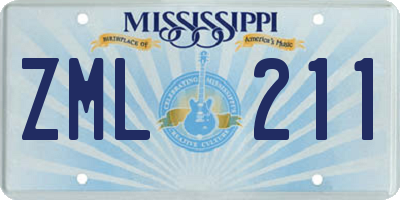MS license plate ZML211