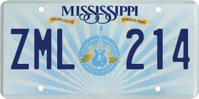 MS license plate ZML214