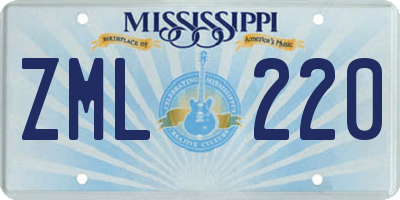 MS license plate ZML220