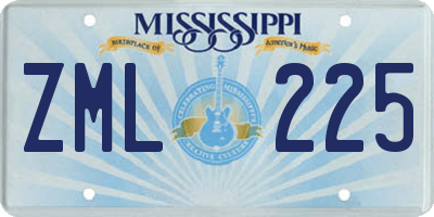 MS license plate ZML225