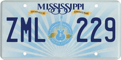 MS license plate ZML229