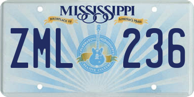 MS license plate ZML236